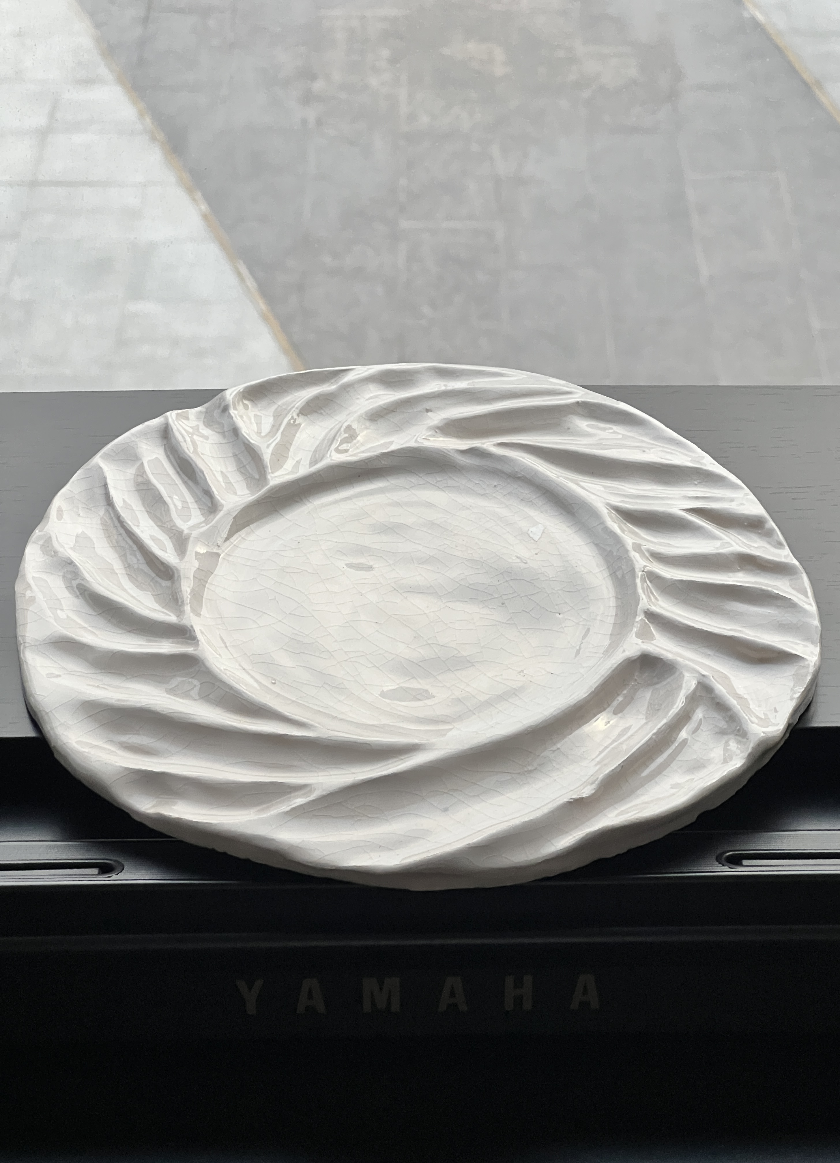 Abstract White Snack Tray